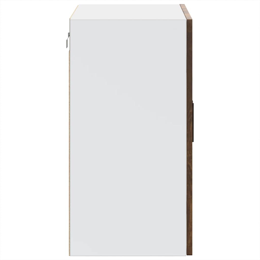 Kitchen wall cabinet with glass door Porto smoked oak