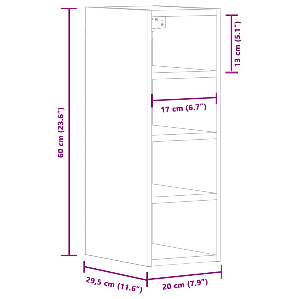 Hängeschrank Riga Artisan-Eiche 20x29,5x60 cm Holzwerkstoff
