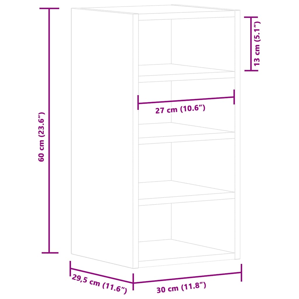 Hängeschrank Riga Sonoma-Eiche 30x29,5x60 cm Holzwerkstoff