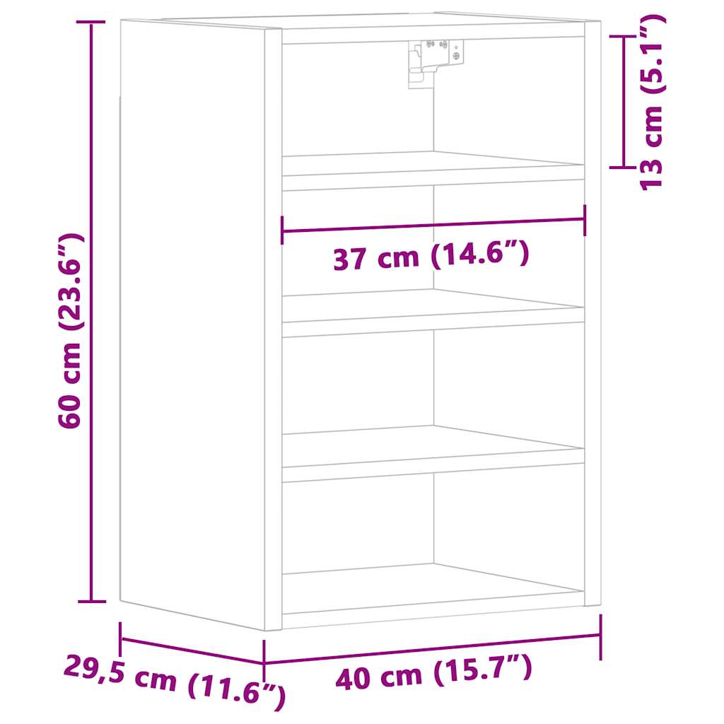 Hängeschrank Riga Altholz-Optik 40x29,5x60 cm Holzwerkstoff