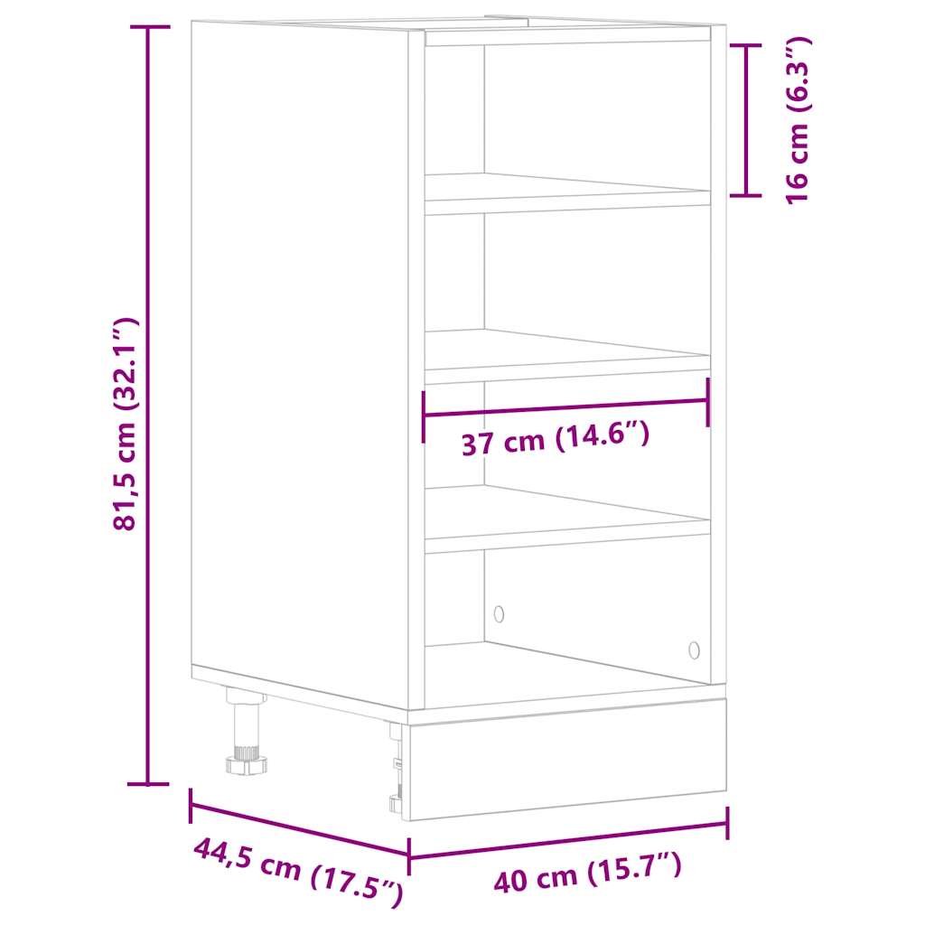 Base cabinet Riga Sonoma oak 40x44.5x81.5 cm wood material