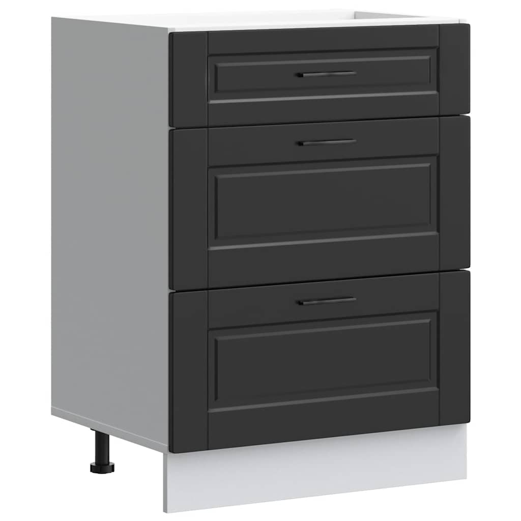 Kitchen Base Cabinet Porto Black Wood Material