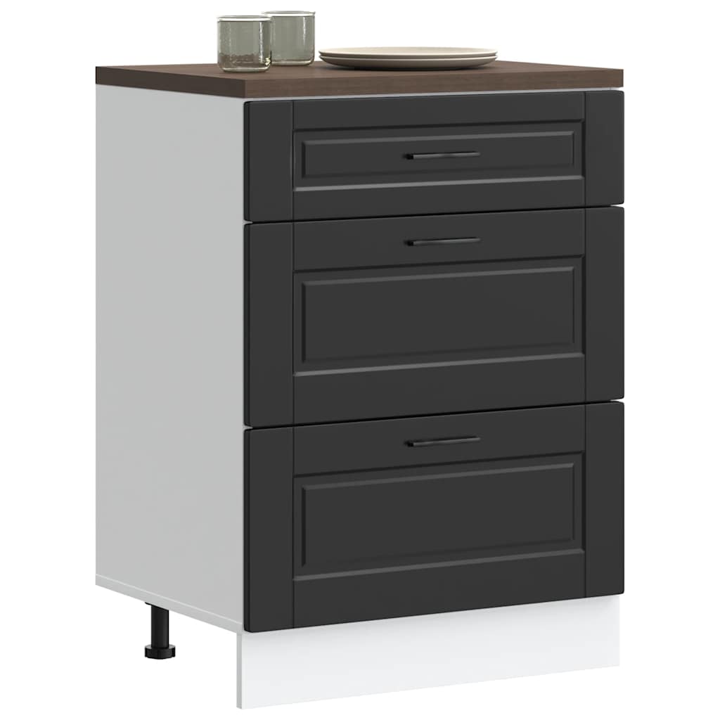 Kitchen Base Cabinet Porto Black Wood Material