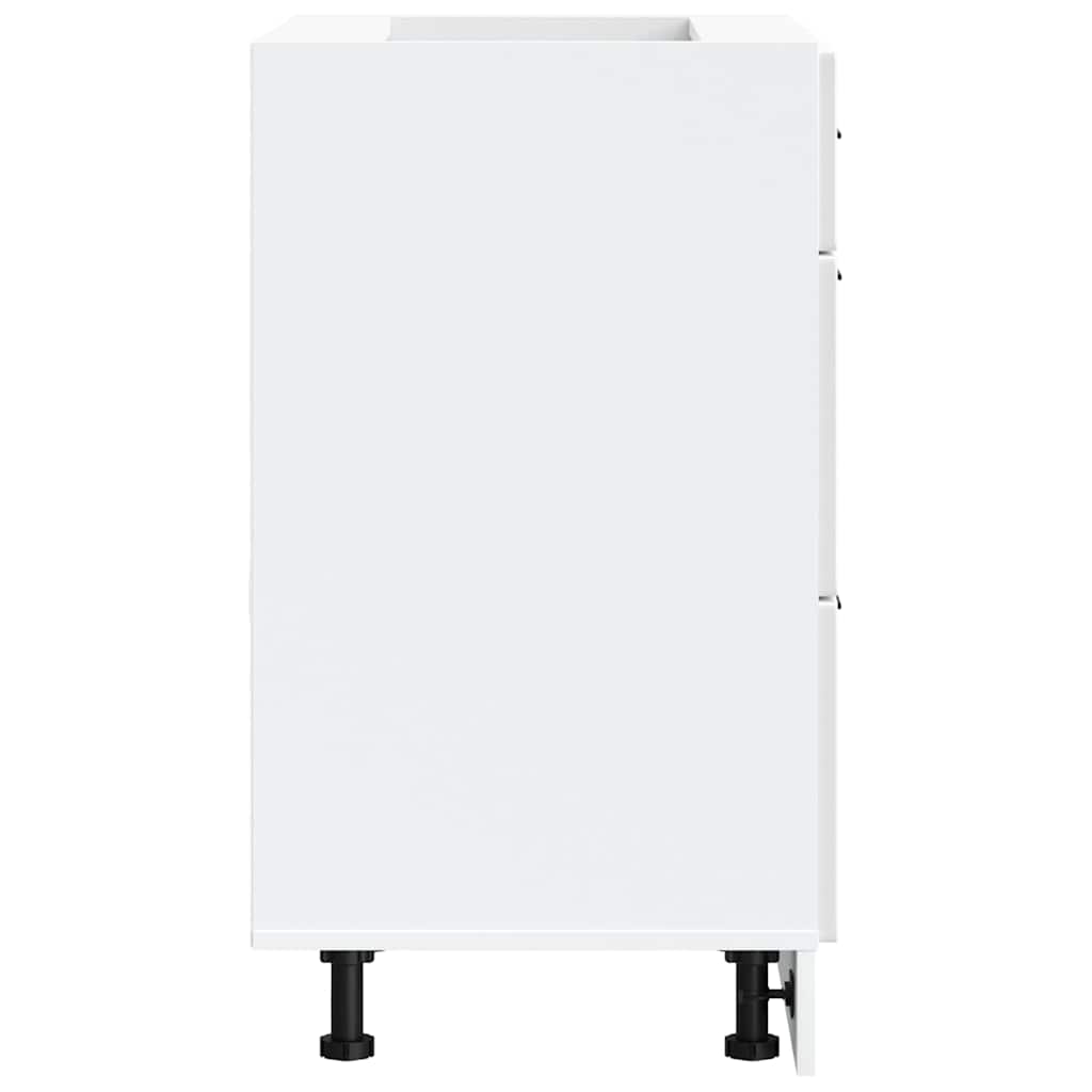 Kitchen base cabinet Porto high-gloss white wood material