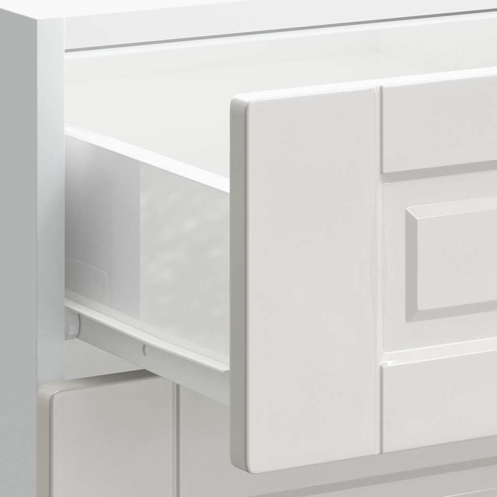 Kitchen base cabinet Porto high-gloss white wood material