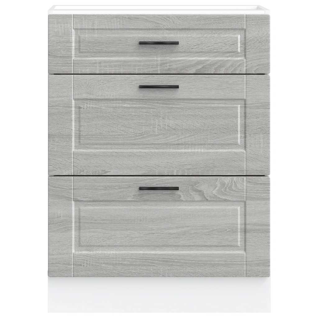Kitchen base cabinet Porto Grey Sonoma wood material