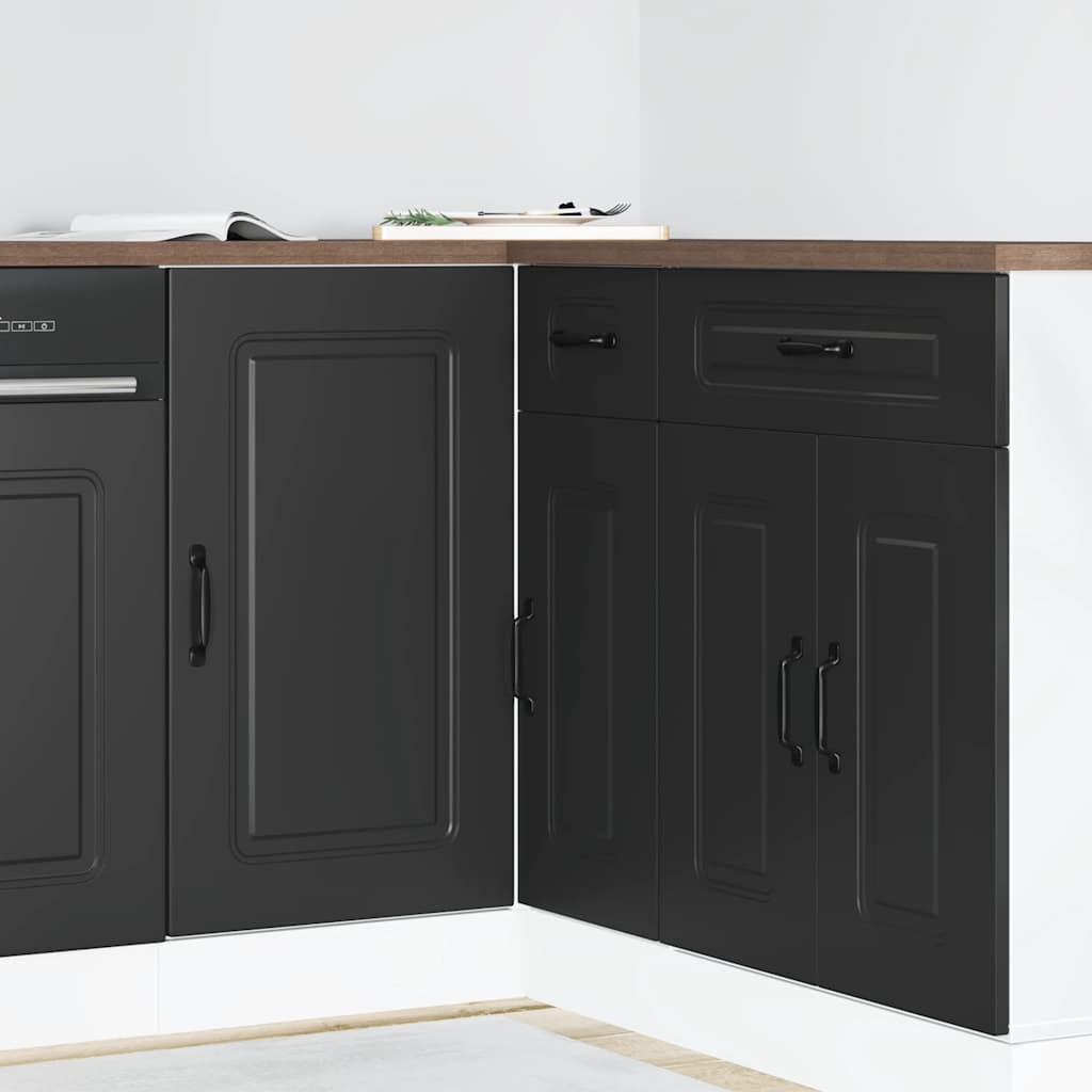 Küchenunterschrank Kalmar Schwarz Holzwerkstoff