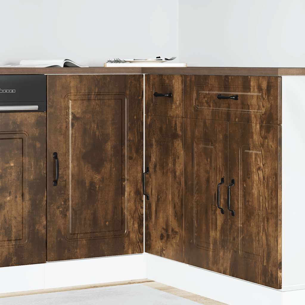 Kitchen base cabinet Kalmar smoked oak wood material