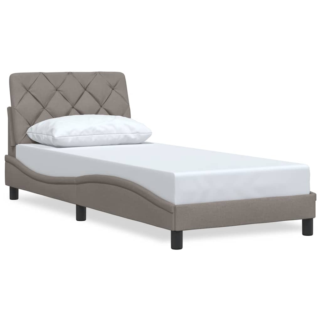 Bettgestell ohne Matratze Taupe 90x190 cm Stoff
