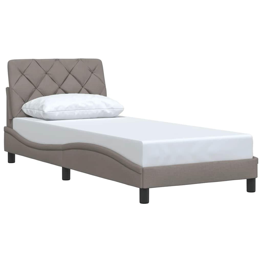 Bettgestell ohne Matratze Taupe 90x190 cm Stoff