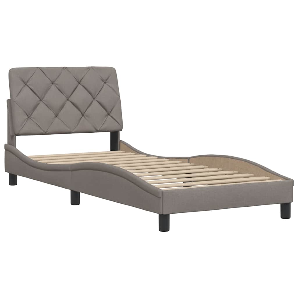 Bettgestell ohne Matratze Taupe 90x190 cm Stoff