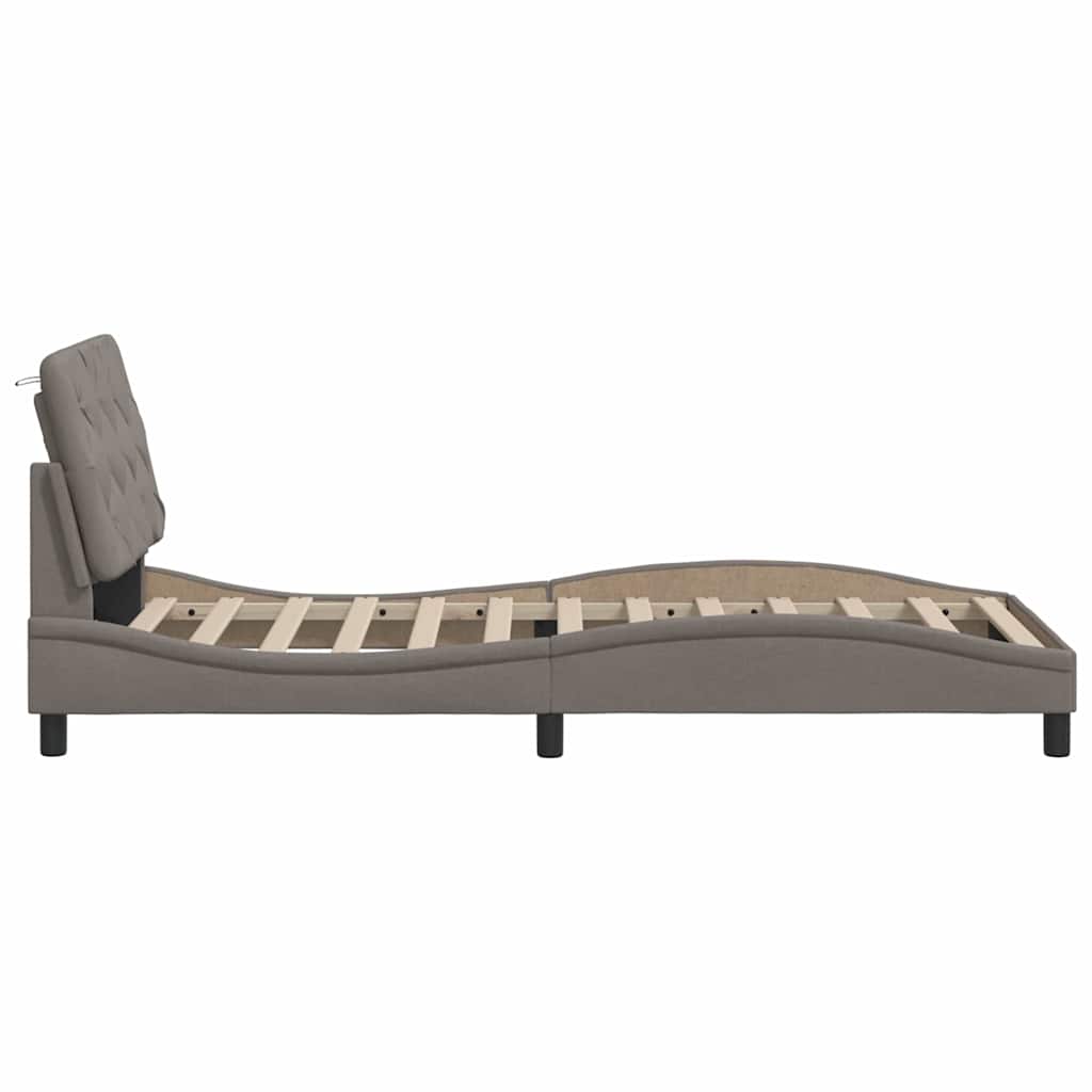 Bettgestell ohne Matratze Taupe 90x190 cm Stoff
