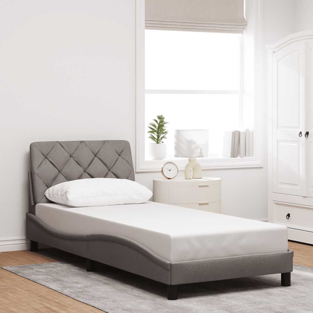 Bettgestell ohne Matratze Taupe 90x190 cm Stoff