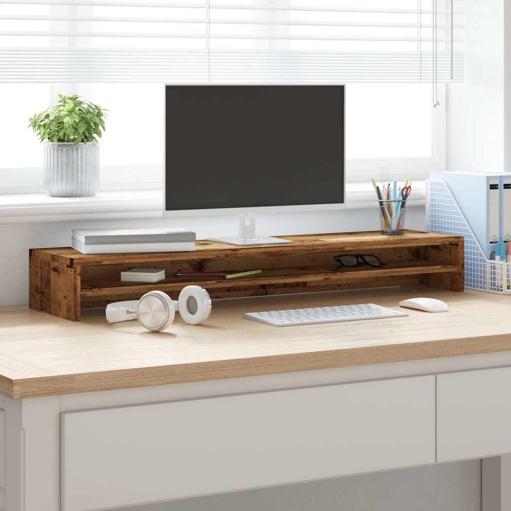 Monitorständer Altholz-Optik 100x24x13 cm Holzwerkstoff