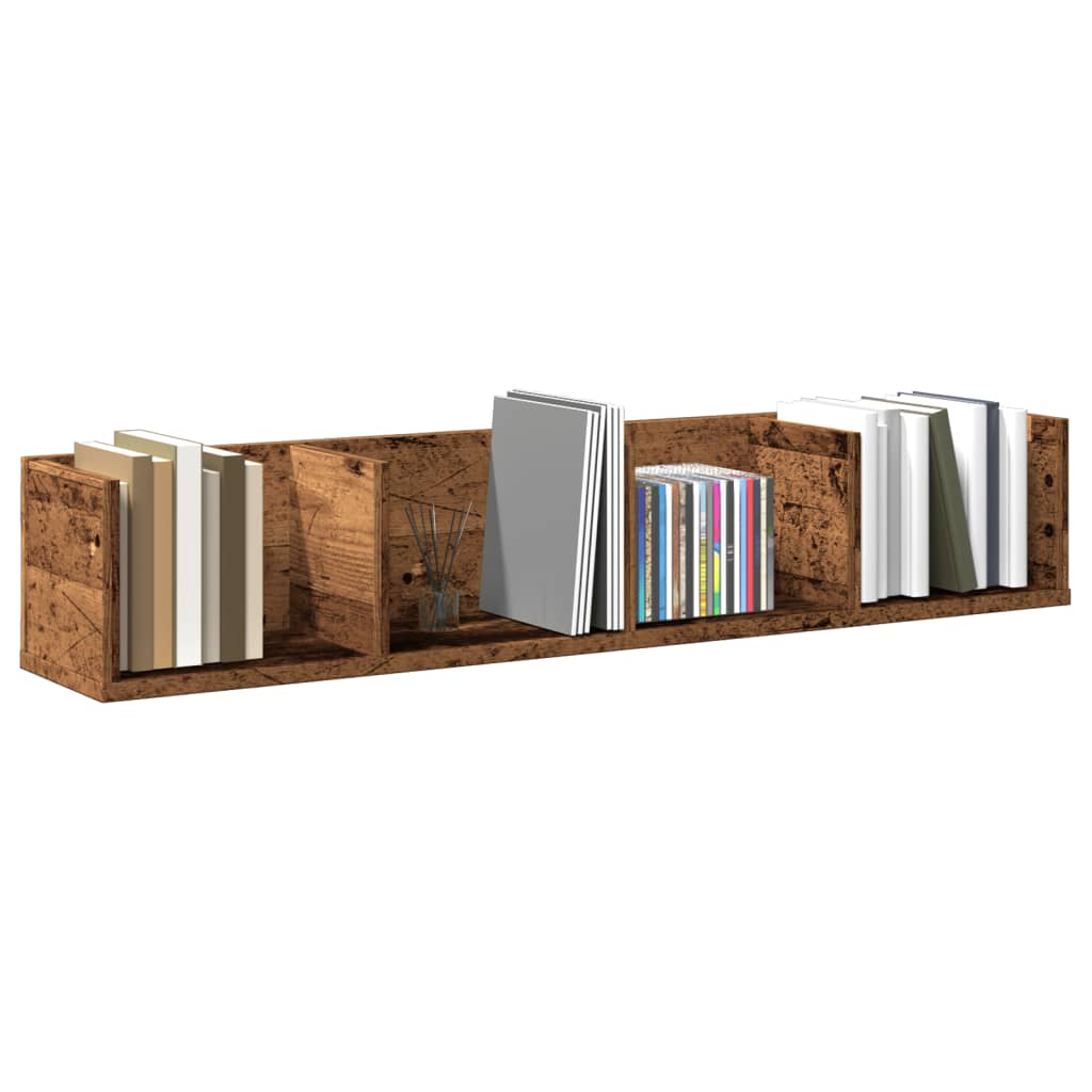 CD wall shelf old wood look 100x18x18 cm wood material