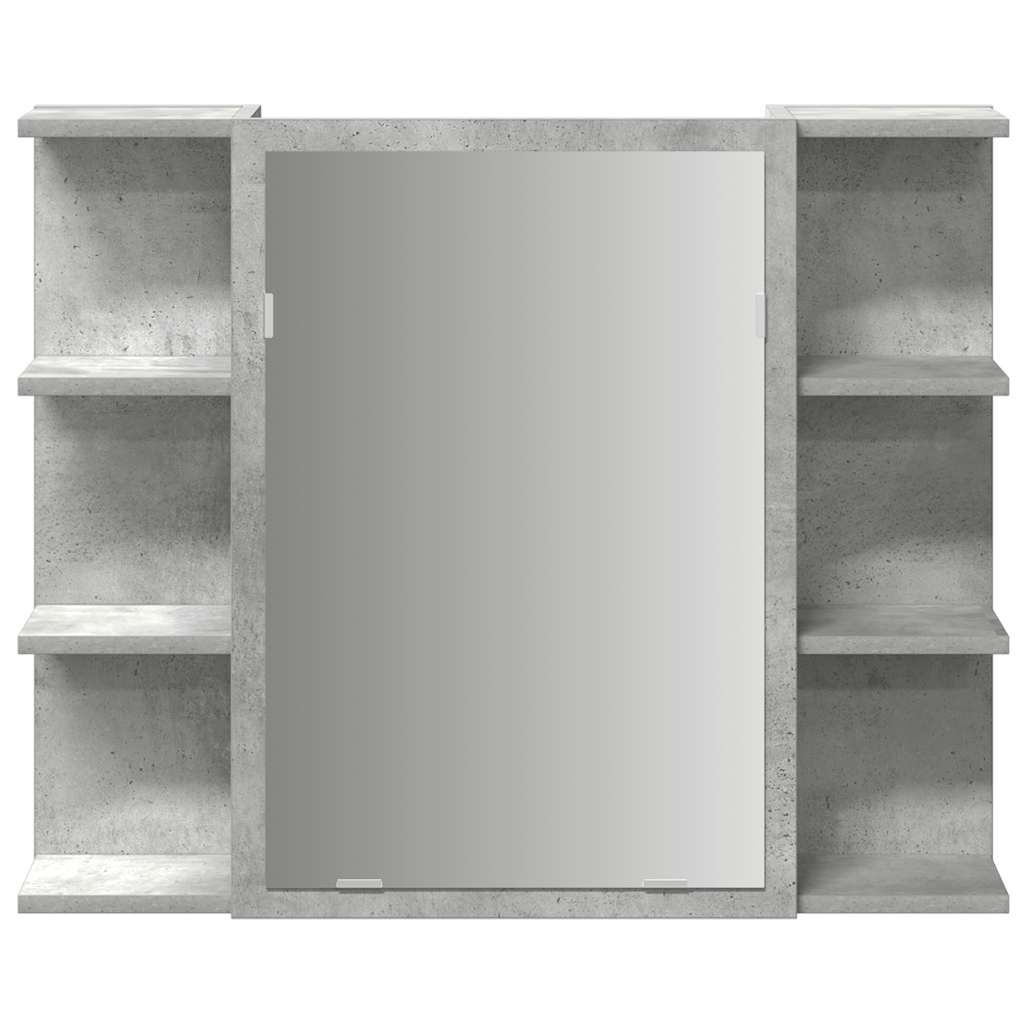 Bathroom mirror cabinet concrete grey 80x20.5x64 cm wood material
