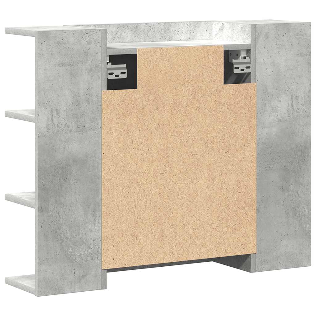 Bathroom mirror cabinet concrete grey 80x20.5x64 cm wood material