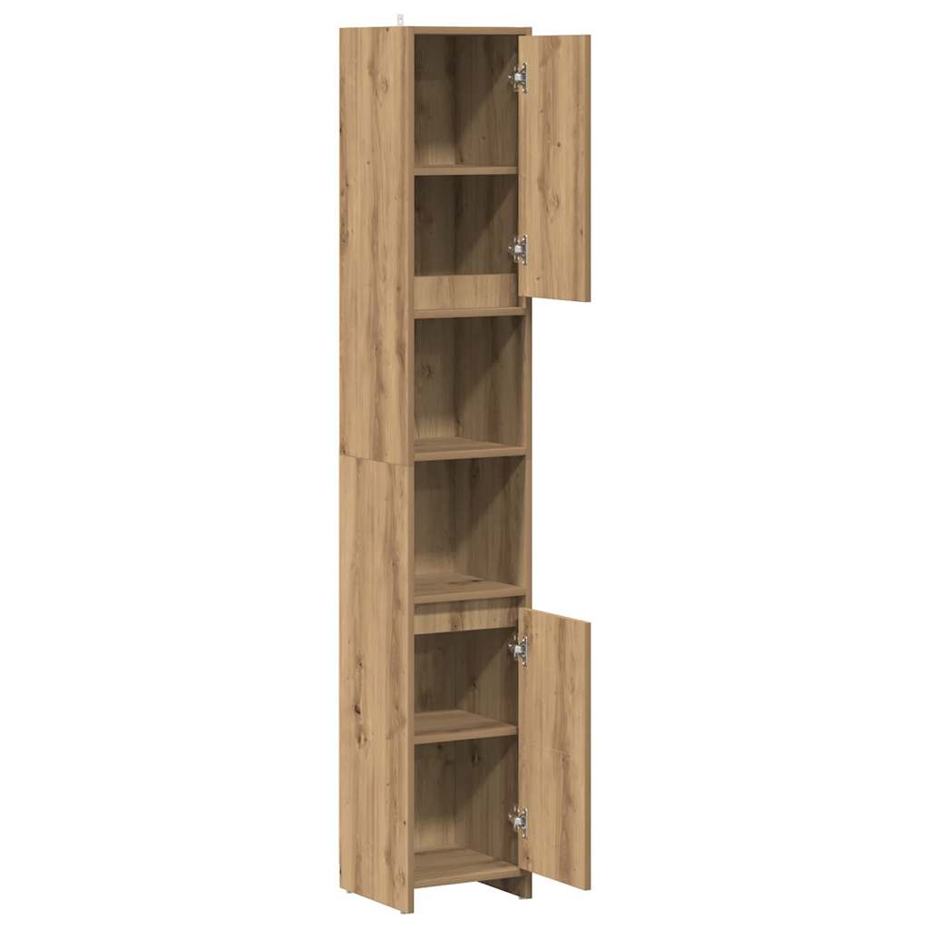 Artisan oak bathroom cabinet 30x30x183.5 cm made of wood material