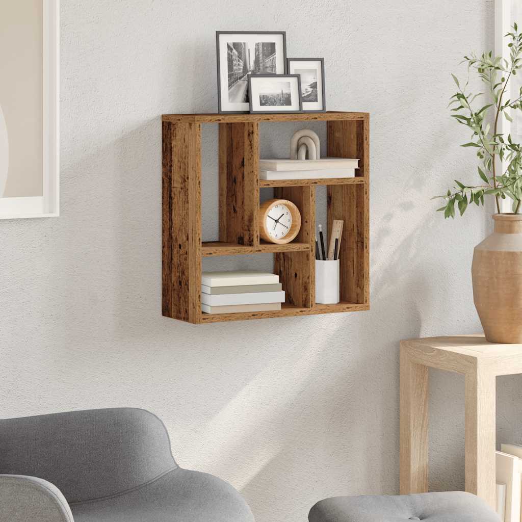 Wall shelf old wood look 45x16x45 cm wood material