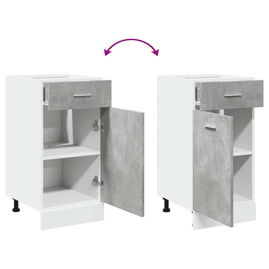 Schubunterschrank Lyon Betongrau 40x46x81,5 cm Holzwerkstoff