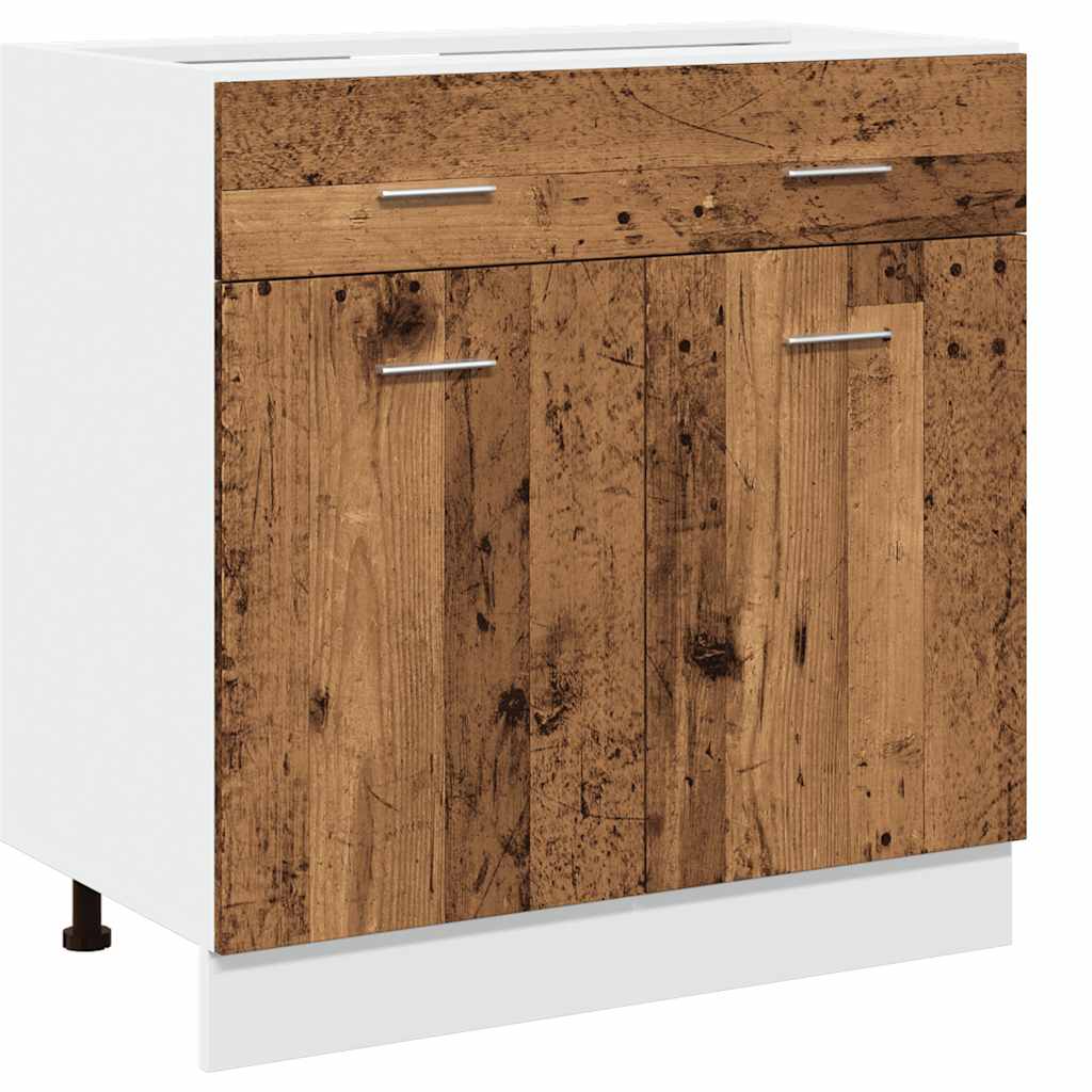 Lyon drawer base cabinet in old wood look 80x46x81.5 cm wood-based material