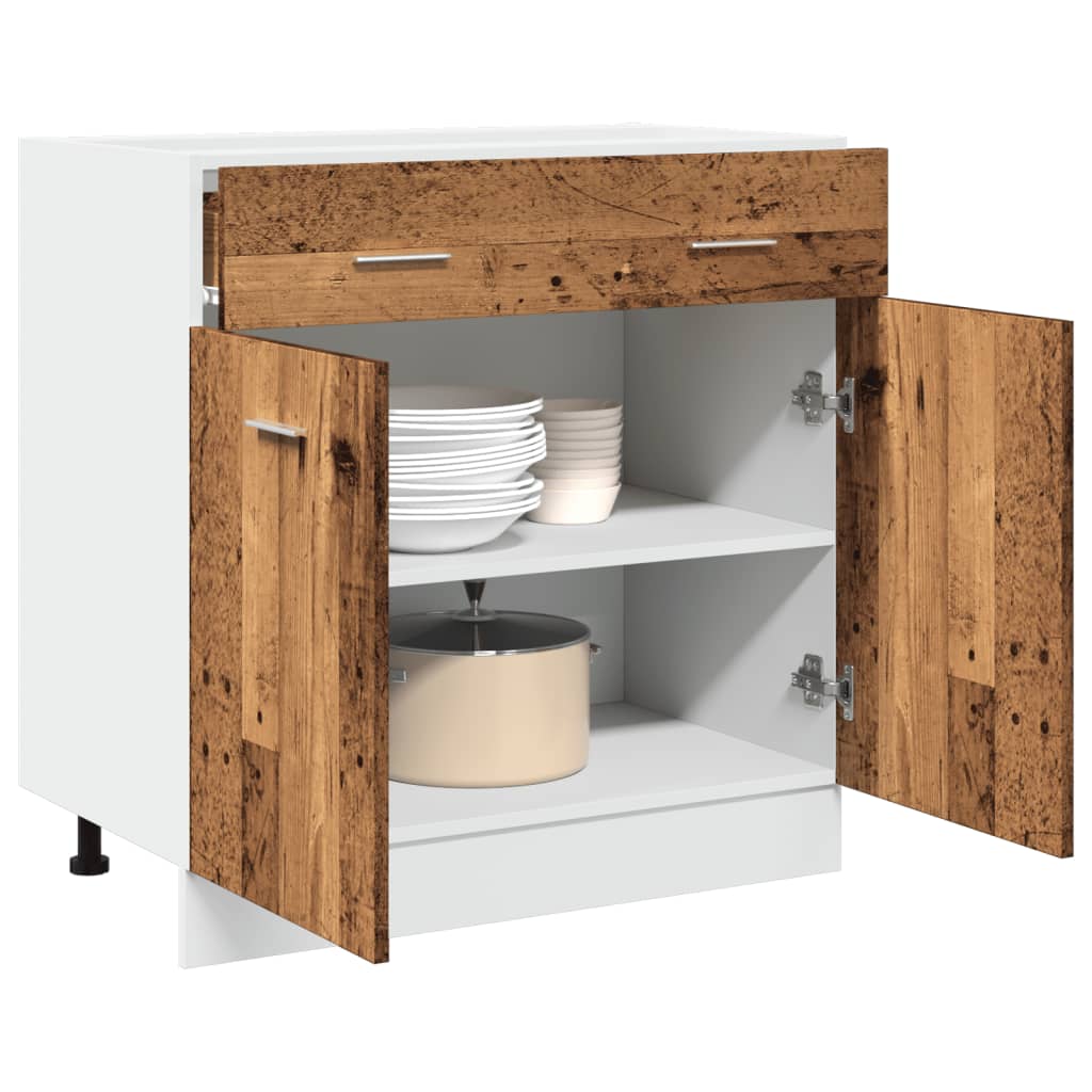 Lyon drawer base cabinet in old wood look 80x46x81.5 cm wood-based material