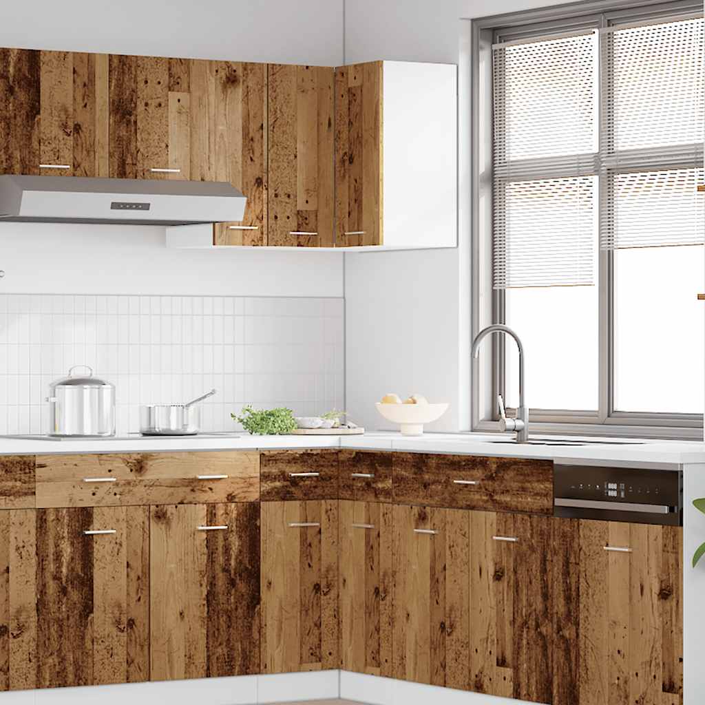 Corner wall cabinet Lyon reclaimed wood look 57x57x60 cm wood-based material