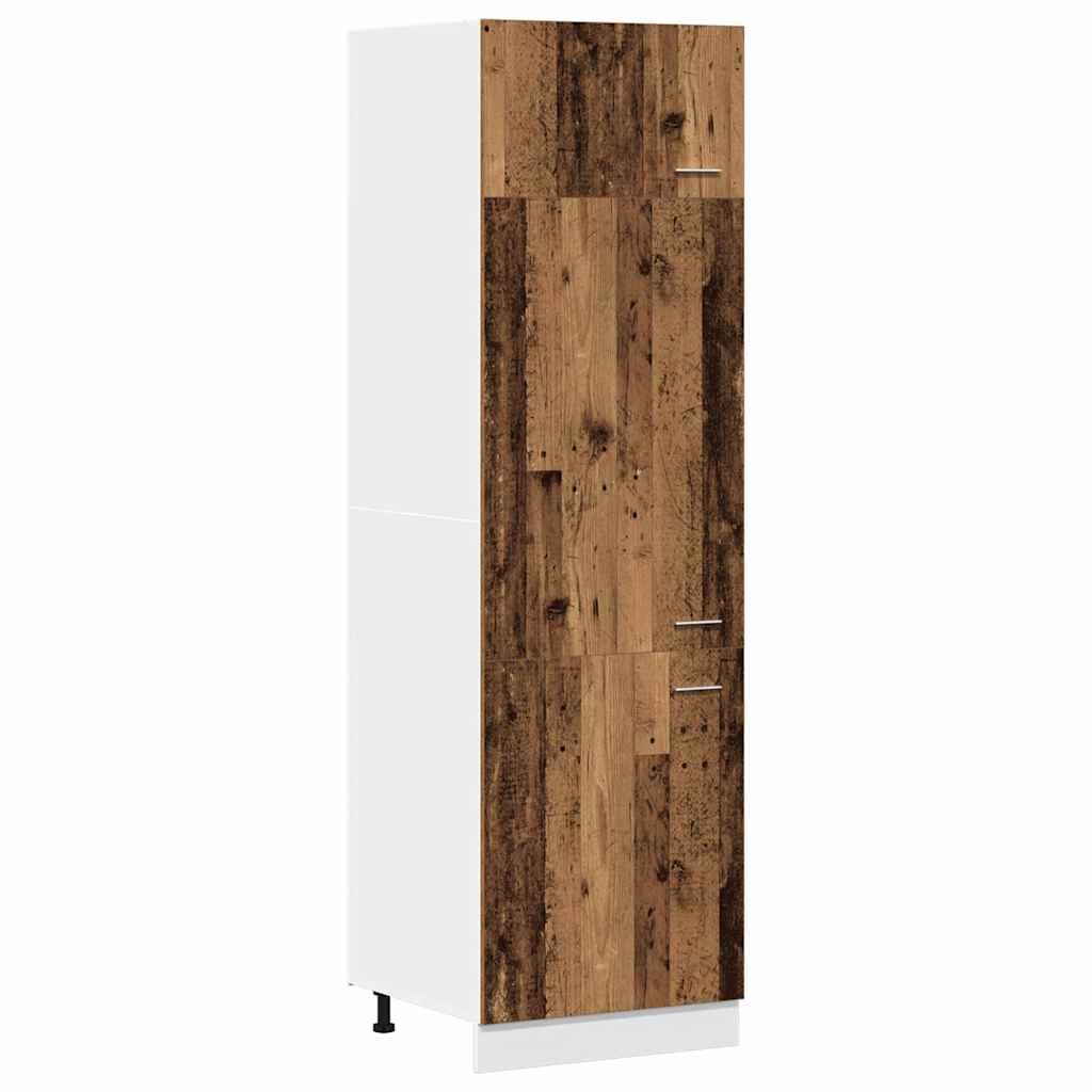 Refrigerator conversion cabinet Lyon old wood look 60x57x207 cm wood material