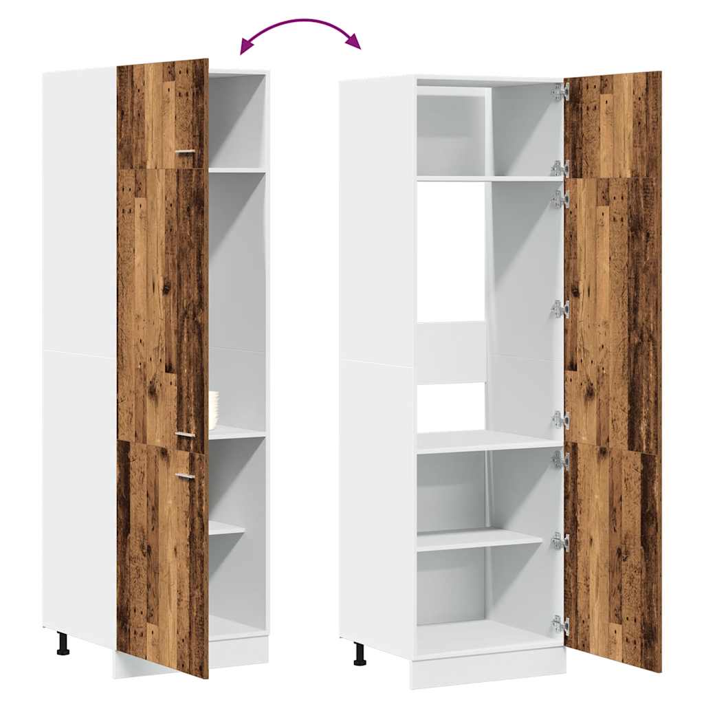 Refrigerator conversion cabinet Lyon old wood look 60x57x207 cm wood material