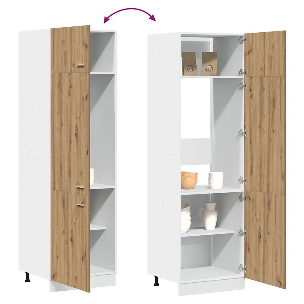 Refrigerator conversion cabinet Lyon Artisan Oak 60x57x207 cm wood-based material