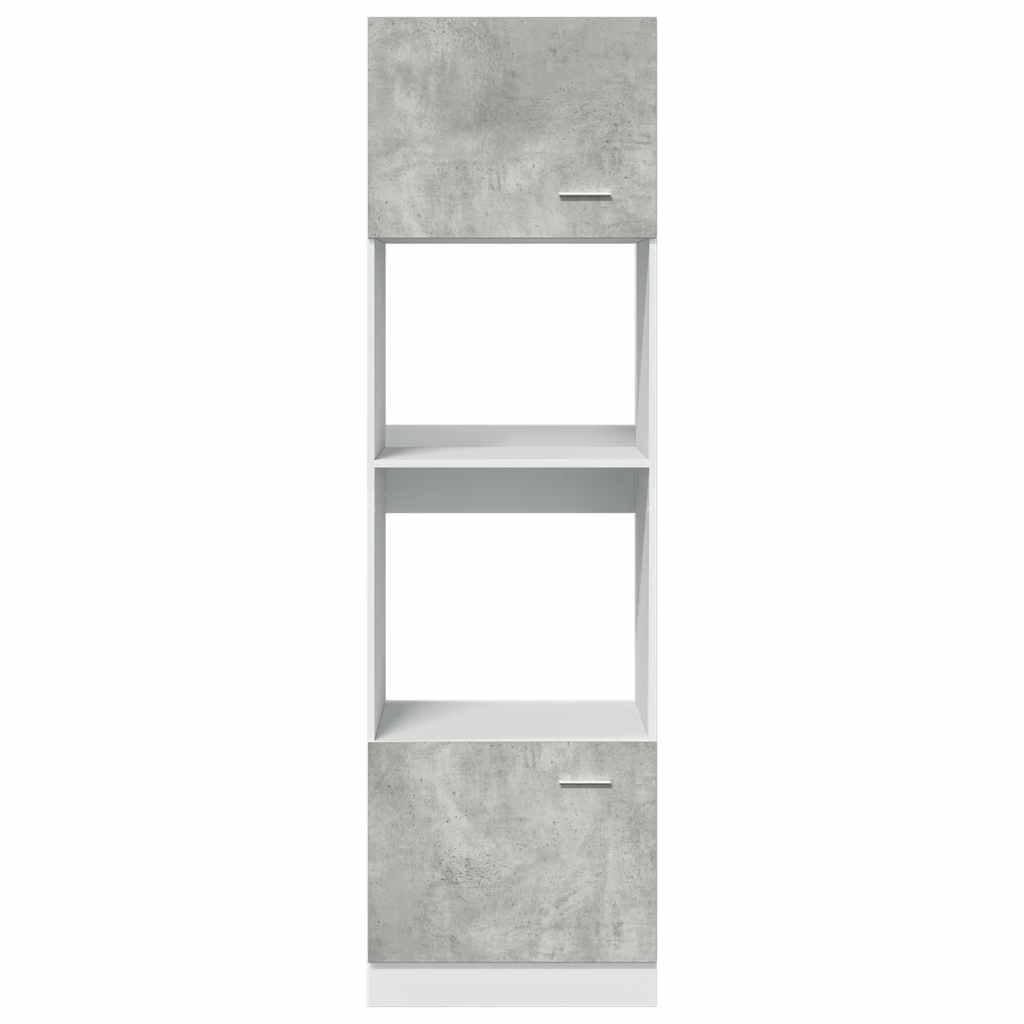 Microwave cabinet Lyon concrete grey 60x57x207 cm wood material