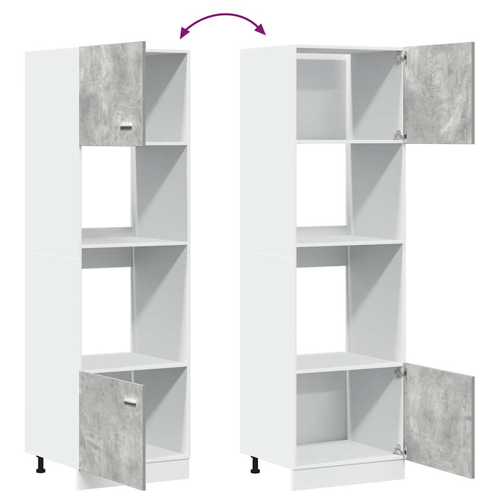 Microwave cabinet Lyon concrete grey 60x57x207 cm wood material