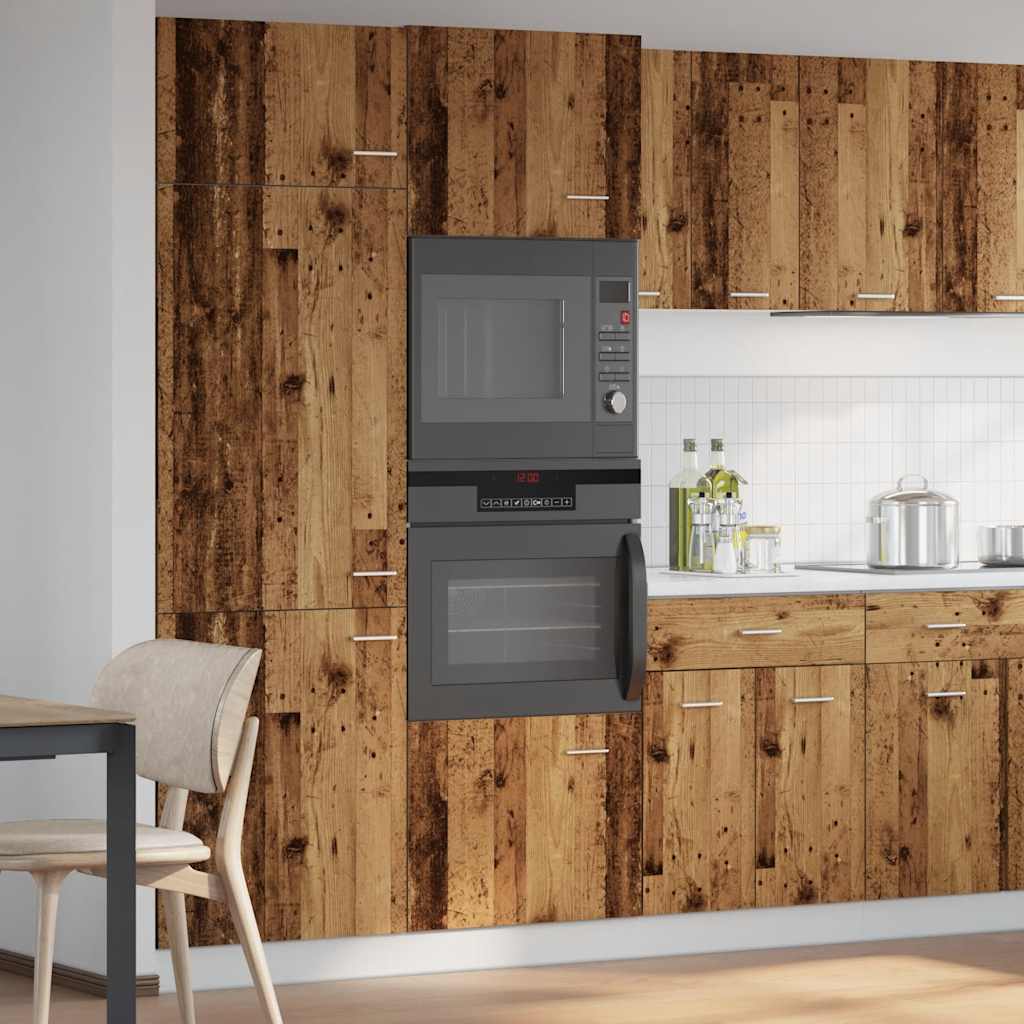 Mikrowellenschrank Lyon Altholz-Optik 60x57x207 cm Holzwerkstoff