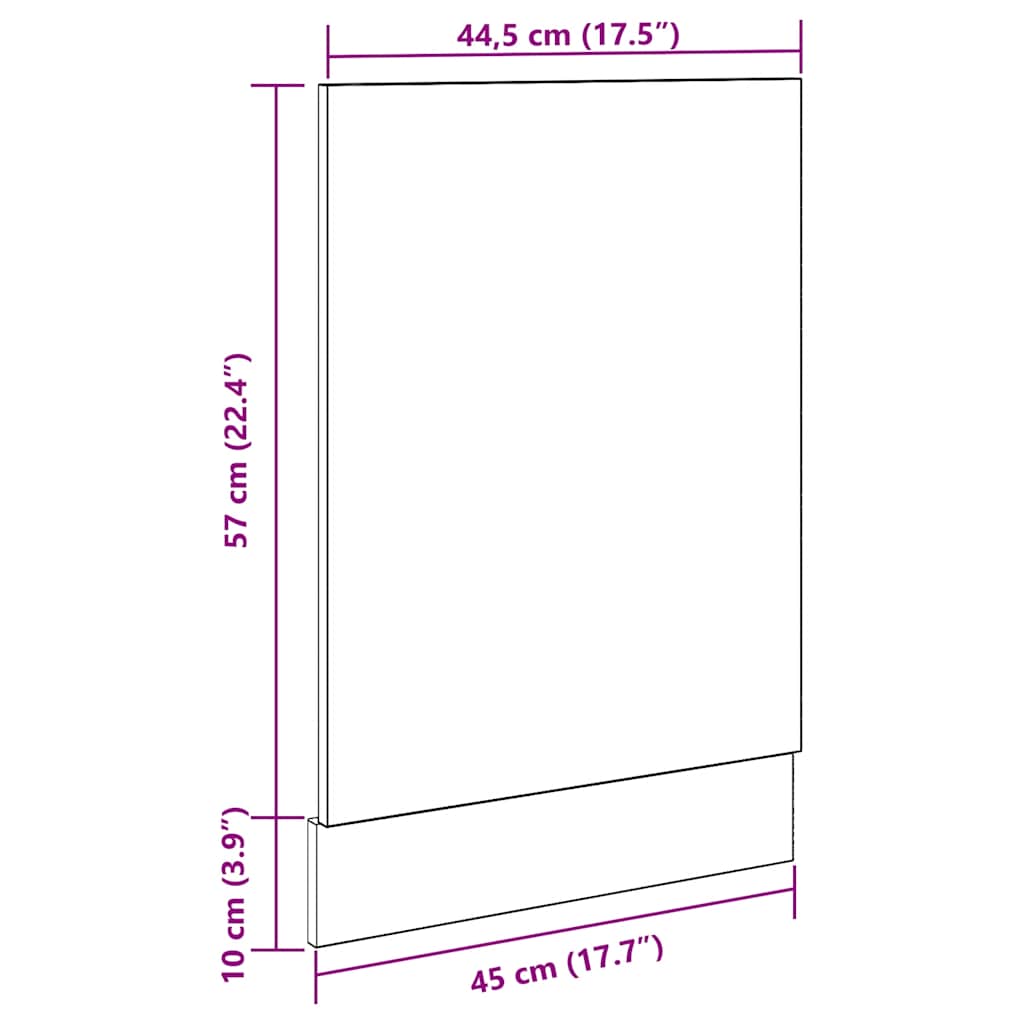 Dishwasher panel Lyon old wood look 45x3x67 cm wood material