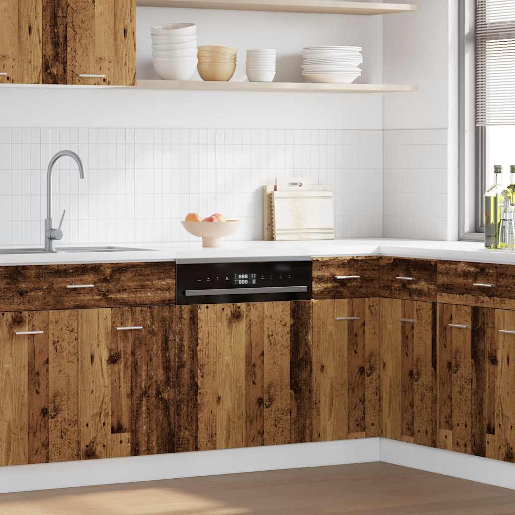 Dishwasher panel Lyon old wood look 45x3x67 cm wood material