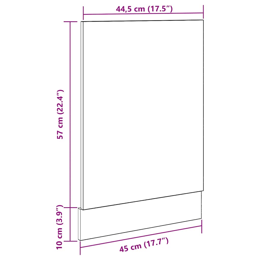 Dishwasher panel Lyon Artisan Oak 45x3x67 cm wood-based material