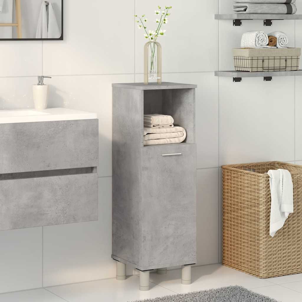Bathroom Cabinet Concrete Grey 30x30x95 cm Wood Material