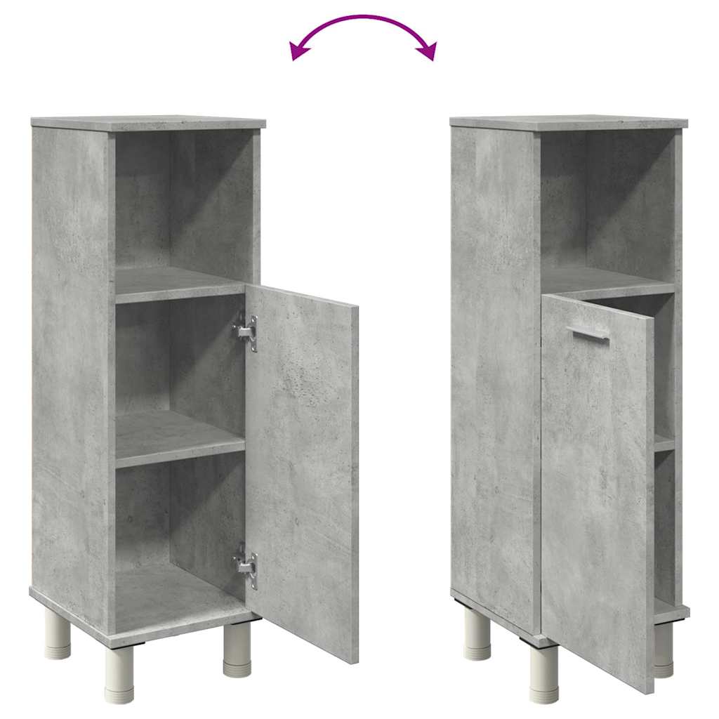 Bathroom Cabinet Concrete Grey 30x30x95 cm Wood Material