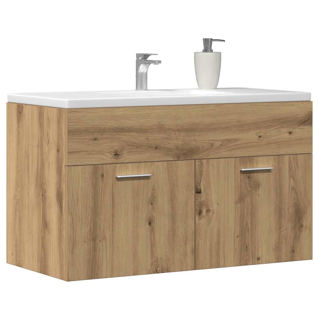 Waschbeckenunterschrank Artisan-Eiche 90x38,5x46 Holzwerkstoff