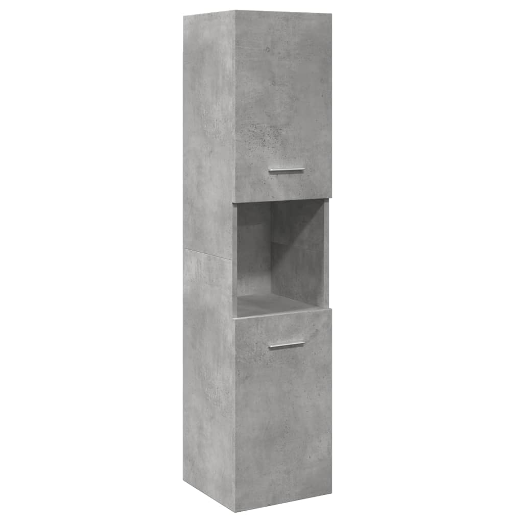 Bathroom wall cabinet concrete grey 30x30x130 cm wood material