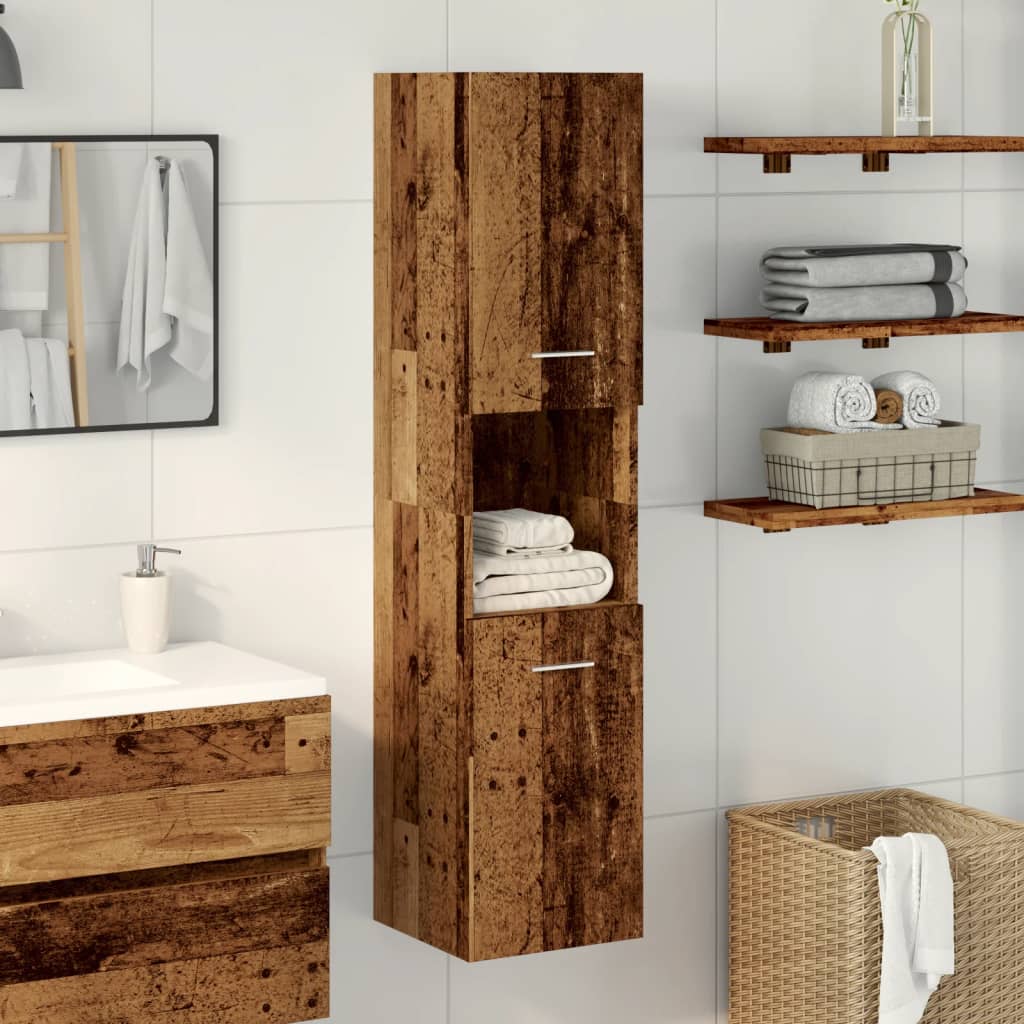 Bathroom wall cabinet old wood look 30x30x130 cm wood material
