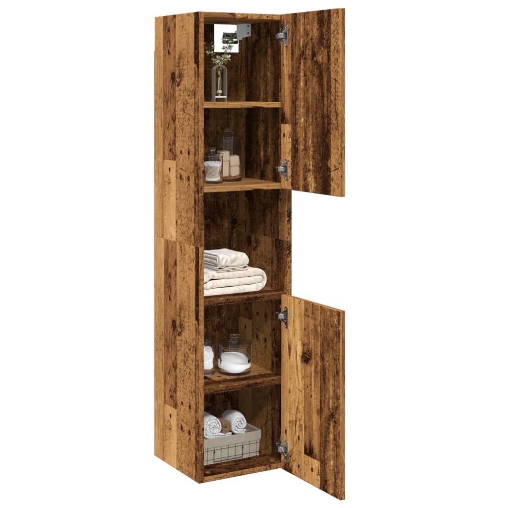 Bathroom wall cabinet old wood look 30x30x130 cm wood material