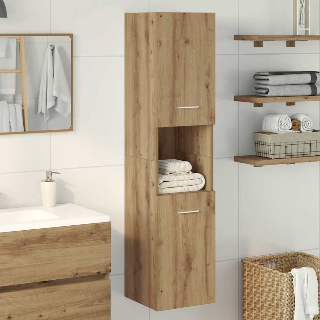 Bathroom wall cabinet Artisan oak 30x30x130 cm wood material
