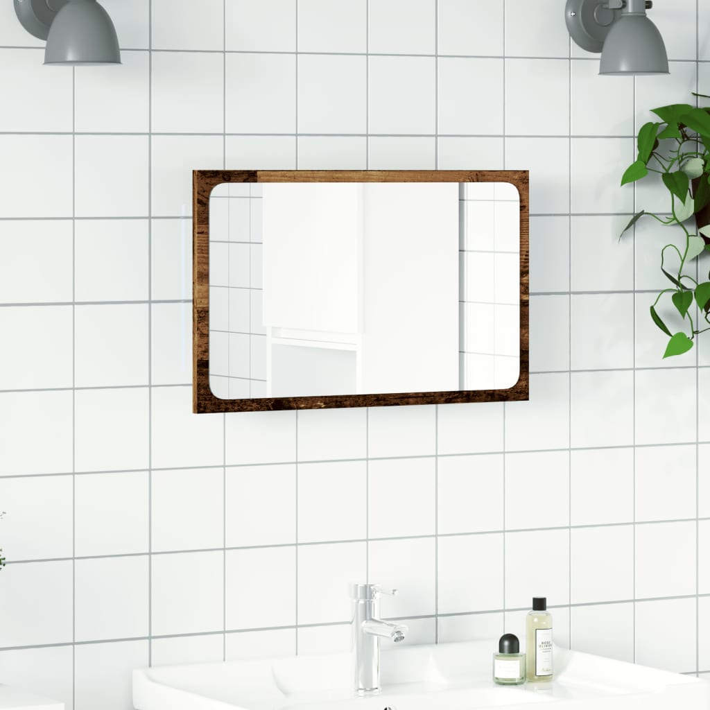 Bathroom mirror with LED lights old wood look 60x8.5x38 cm