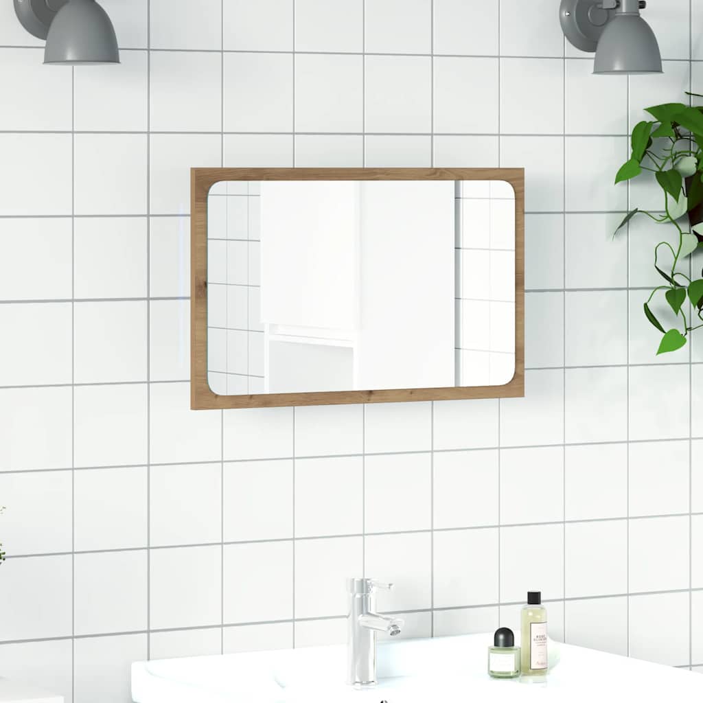 Bathroom mirror with LED lights Artisan oak 60x8.5x38 cm