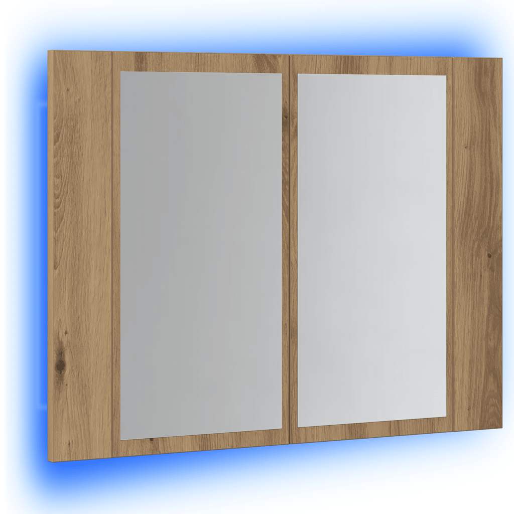 LED-Spiegelschrank Artisan-Eiche 60x12x45 cm Holzwerkstoff
