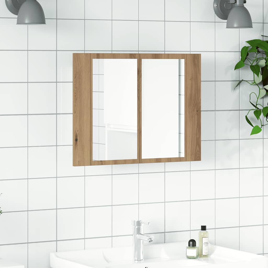 LED-Spiegelschrank Artisan-Eiche 60x12x45 cm Holzwerkstoff