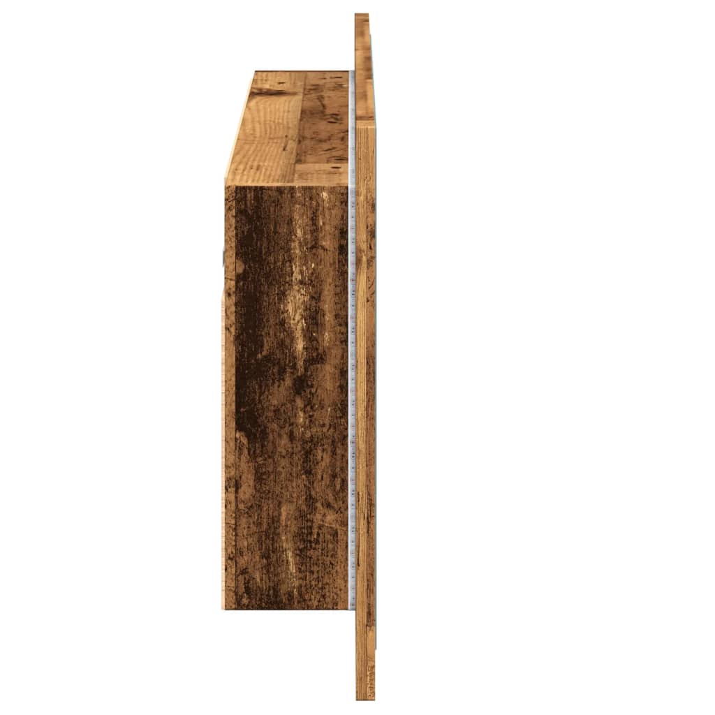 LED mirror cabinet old wood look 90x12x45 cm wood material
