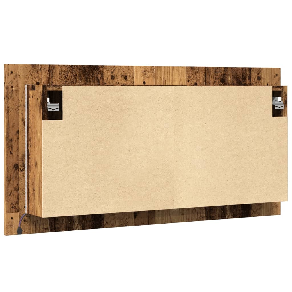 LED mirror cabinet old wood look 90x12x45 cm wood material