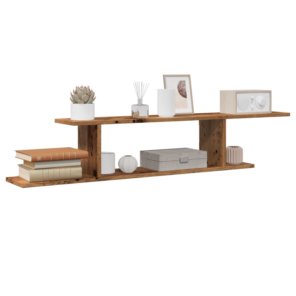 TV wall shelf old wood look 125x18x23 cm wood material